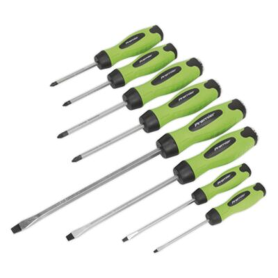 #ad Sealey HV002 Screwdriver Set 8pc Hammer Thru Hi Vis GBP 19.19