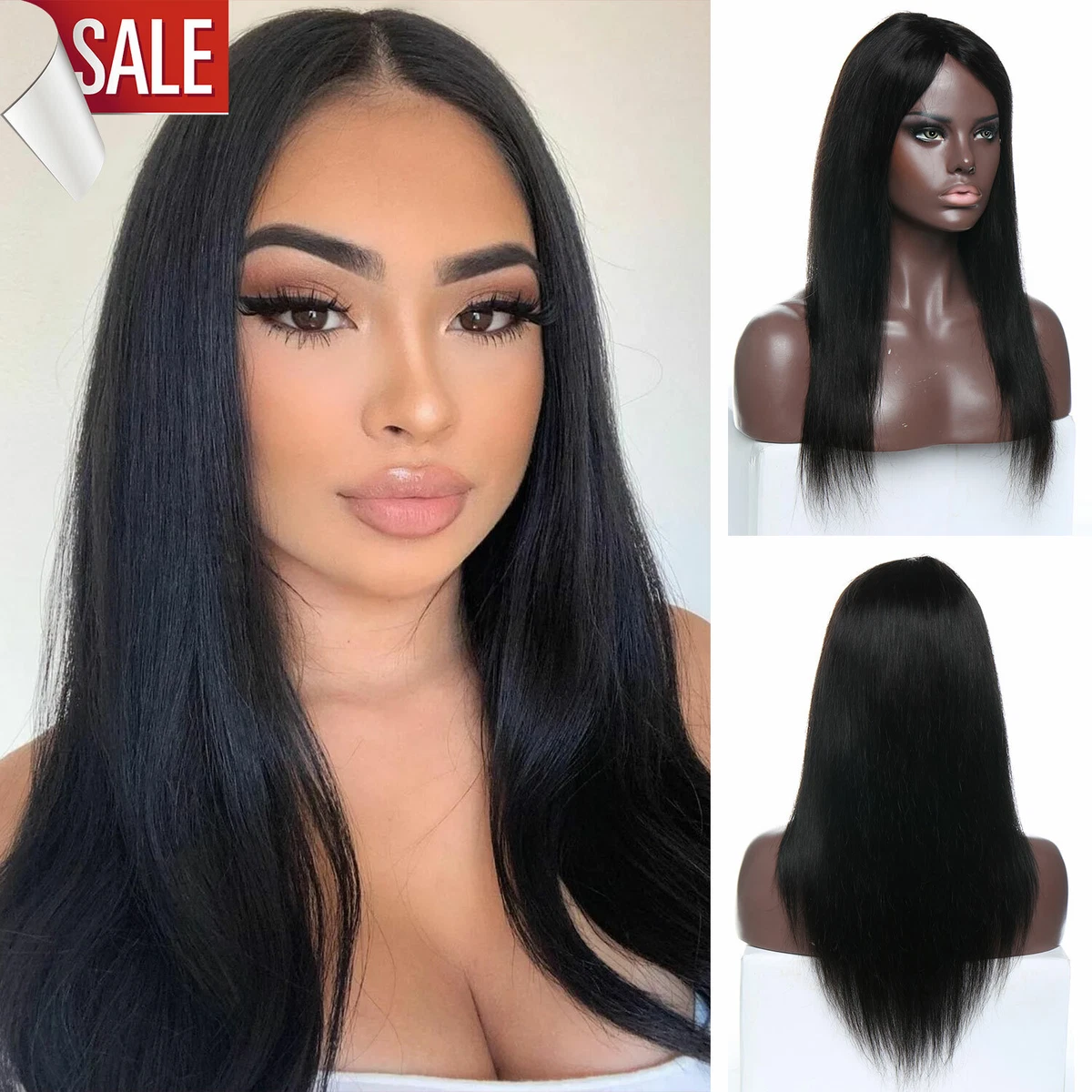 2022 SALE Straight Full Wig 100 Real Peruvian Remy Human Hair