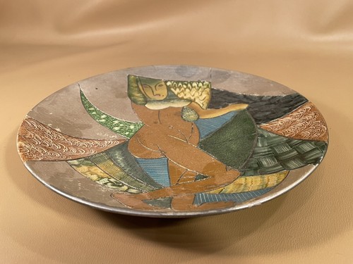 Vintage Hand Painted Ceramic Picasso Style Cubist Plate 10” - Picture 4 of 5