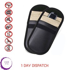 BLOCKING BAG CAR KEY SIGNAL BLOCKER 2X CASE FARADAY CAGE FOB POUCH KEYLESS RFID