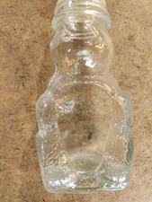 Vintage 1950's Mr. Bear Glass Honey 4 1/2" Coin Bank  (AS 10-1)