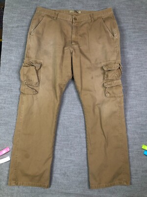 Wrangler Cargo Pants Mens 38x32 Tan Beige Twill Workwear
