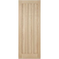 Internal sliding oak door Aston panel unfinished oak includes door and track