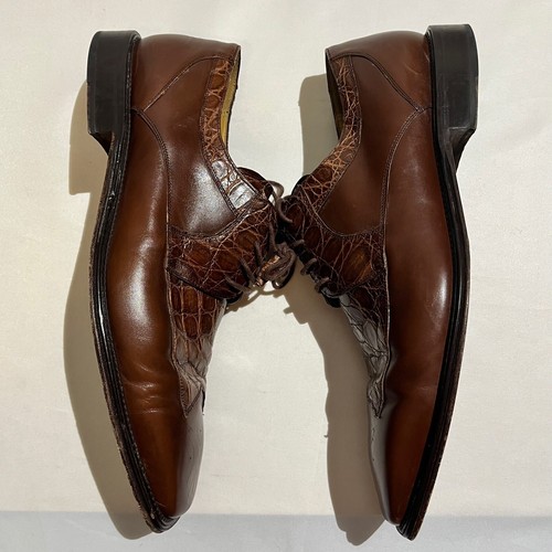 MEZLAN Alligator Crocodile Loafer Shoe Boots Brown Genuine size 13 retail $1200 - Picture 13 of 16