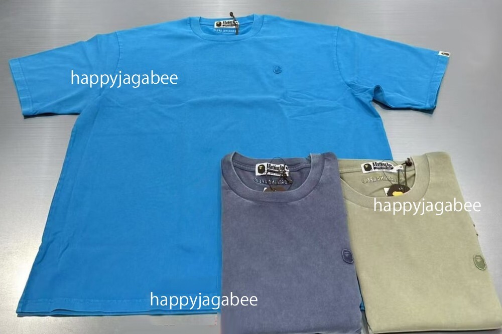 ◆BAPE◆ Garment dye one point relaxed fit t-shirt M BLUE 00 GARMENT DYE ONE POINT RELAXED FIT TEE – eu.bape.com