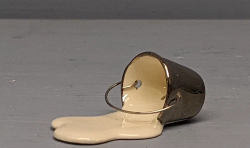Retired  Hagen Renaker Spilled Milk Bucket Cat Companion Piece