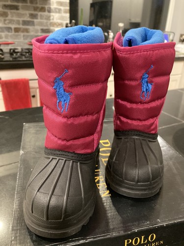 Polo Ralph Lauren Kids Toddler HAMILTEN Winter Snow Rain Boots Pink SIZE 4  NWT 80874539646 | eBay