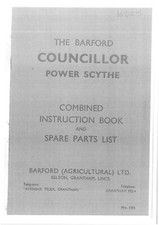 Barford Councillor Power Scythe Operators Manual with Parts List