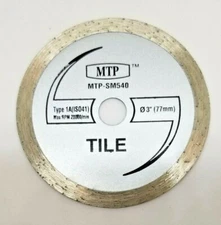 SM540  3" Wet  Dry Continuous Diamond Circular Blade Max Rotozip Saw Max Tile