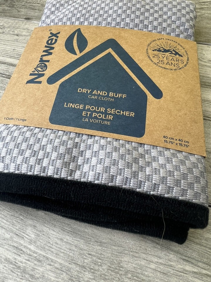 Norwex Dry & Buff Car Cloth Microfiber Gray & Black—NEW eBay