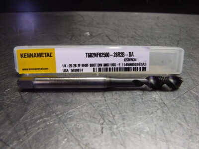 Kennametal 1/4-28 HSS-E Spiral Flute SemiBottom Tap T682NF02500-28R2B-DA (LOC365