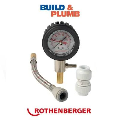 Rothenberger Dry Pressure Test Kit 0 - 6bar 15mm Push Fitting Rubber Dial Case