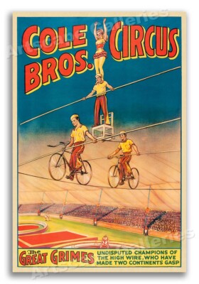1930 Tightrope Circus Act - Cole Bros Circus Vintage Acrobat
