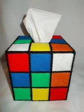 Rubik's Cube Plastic Canvas Tissue Box, as seen on TBBT The Big Bang Theory
