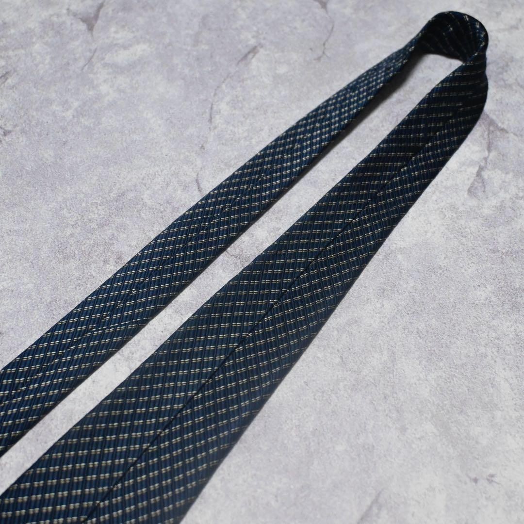 Paul Smith Navy Blue Solid Pattern Silk Necktie L… - image 7