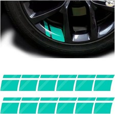 12PCS Car Wheel Rims Decal Stripes, Reflective Vehicle Tire Rim Stickers Green