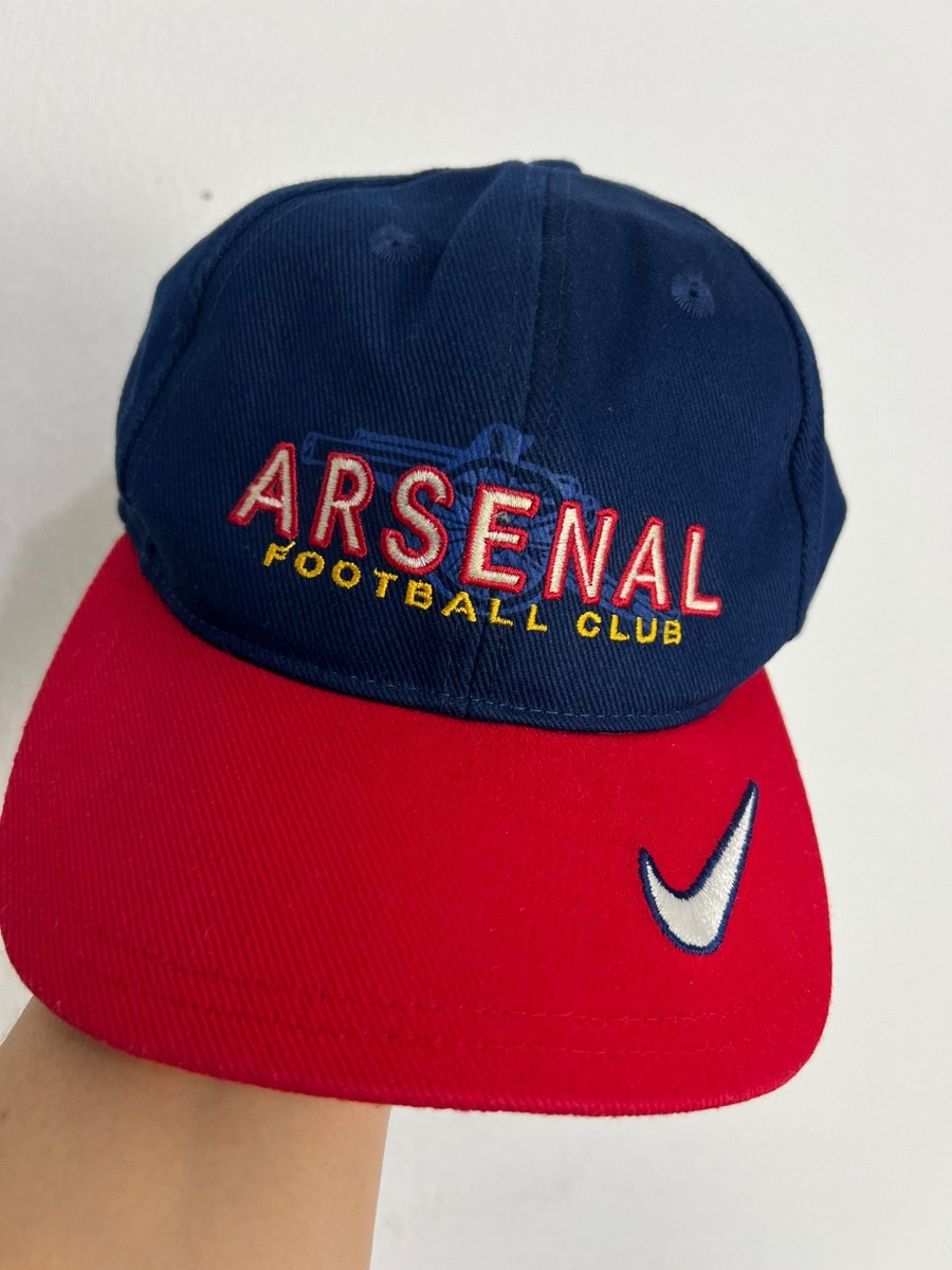 Vintage Nike Arsenal Gunners Snapback Hat Football Soccer Cap Mens