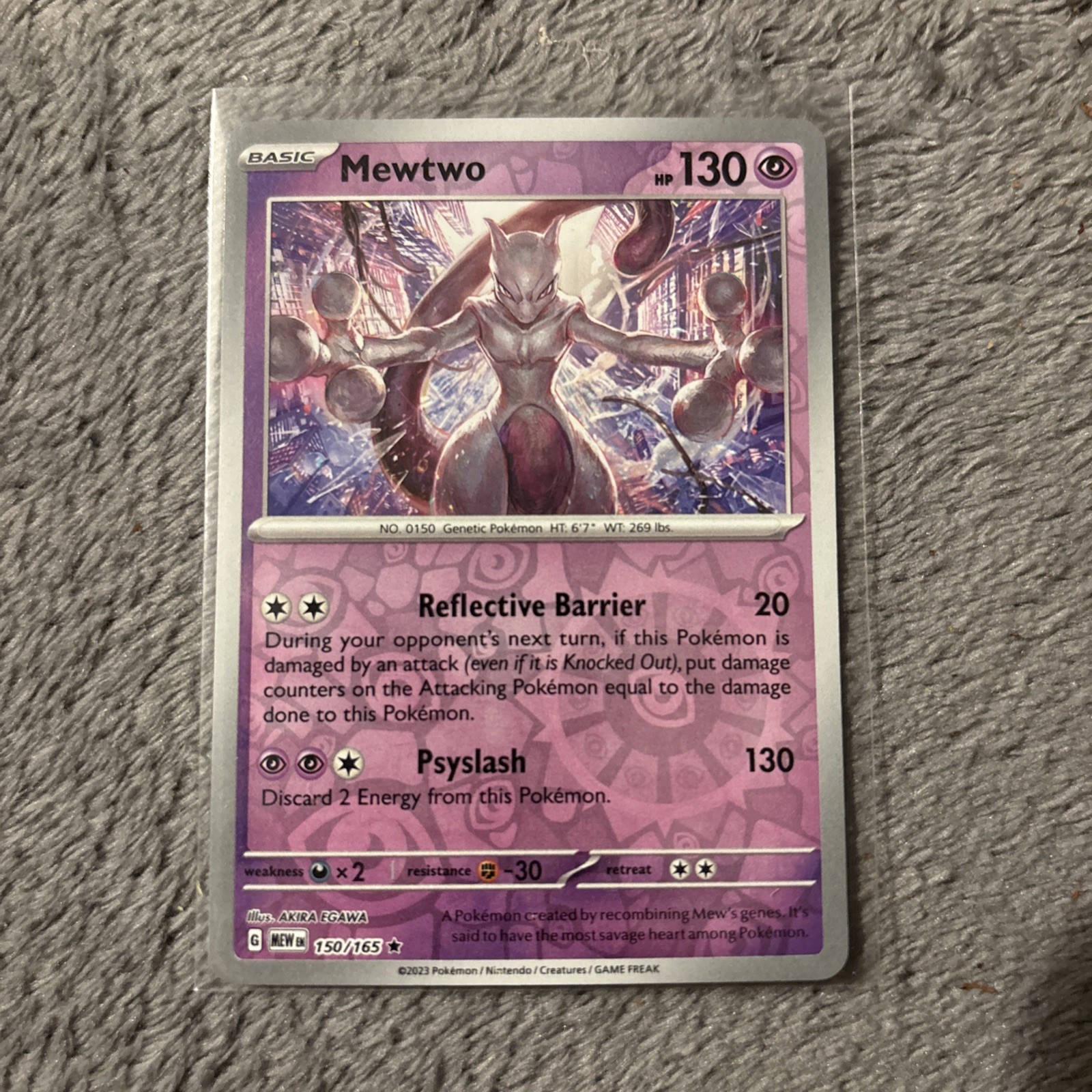 Pokémon TCG Mewtwo 150/165 Scarlet & Violet 151 Rare Reverse Holo NM card