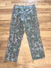 Men  s MEDIUM Mossy Oak Greenleaf Camo Turkey Hunting Cargo Pants 36 Vintage USA