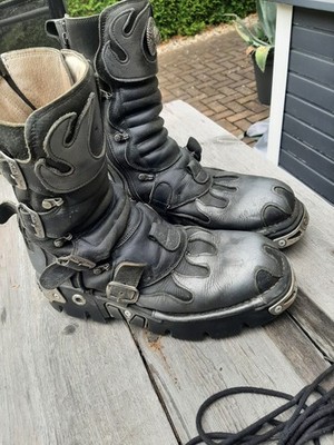 New Rock Unisex REACTOR HALF BOOTS - Platform Stiefel aus Leder Schwarz - 46 EU