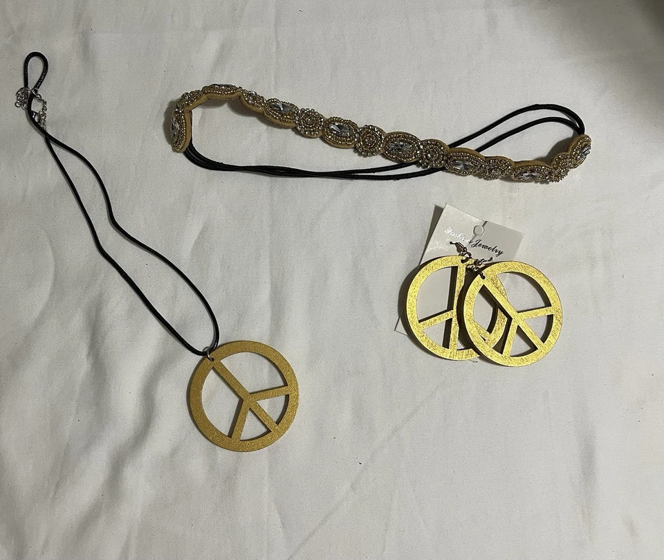 4 Piezas 60’s/70’s Mujer’s Disfraz Hippie, Chaleco con Flecos, Cárdigan Borla, XL (J-1389) Foto 3 de 3