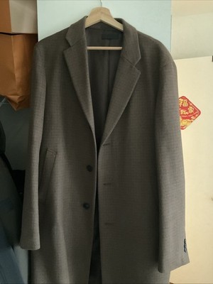 Uniqlo Men's Navy Wool Coat Size Medium