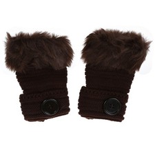 Women Winter Fashion Faux Fur Girl Warm Wrist Fingerless Gloves Mittens5173