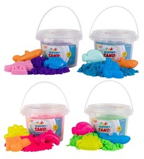 Sensory Sand Play Sand for Kids with Sea Molds 4 Pound Bulk Multicolor Sand f...
