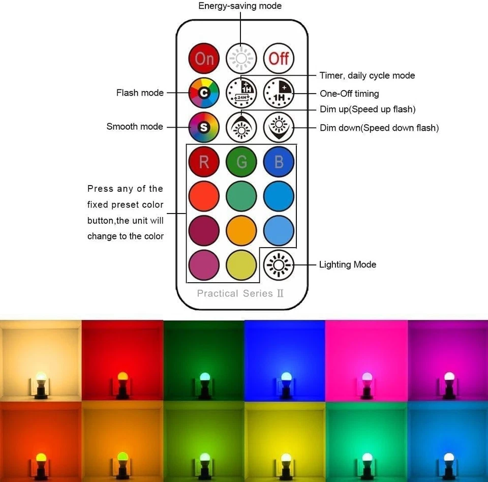 ILC Par16 LED Light Bulbs 40 Watt Equivalent 4 Pack, Warm White 2700k + Rgb - Image 2 of 4