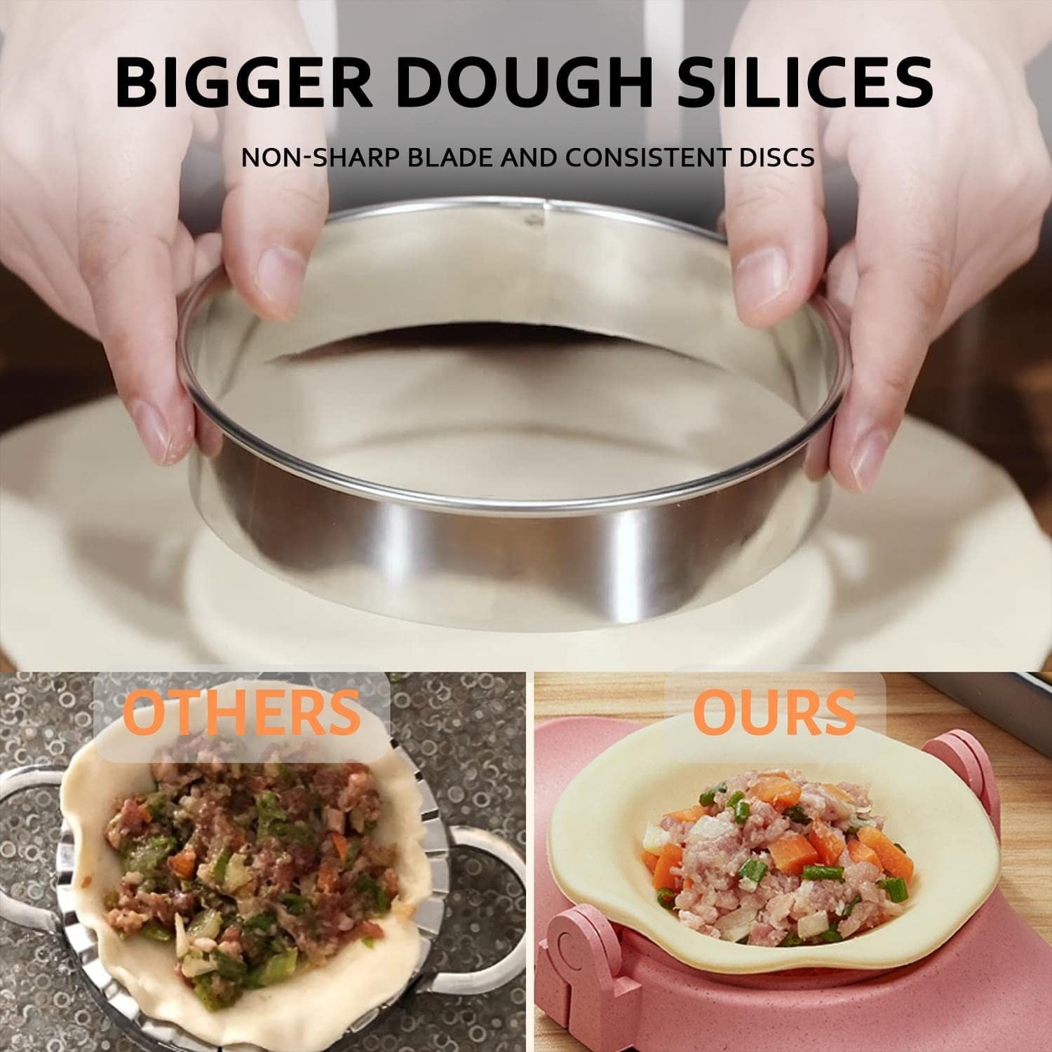 Empanada Maker Press, 5 Inch Extra Large Dumpling Maker Set with Dough Cutter