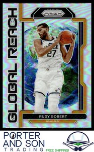 Rudy Gobert 2021-22 Panini Prizm Global Reach Silver Prizm #9 Utah Jazz