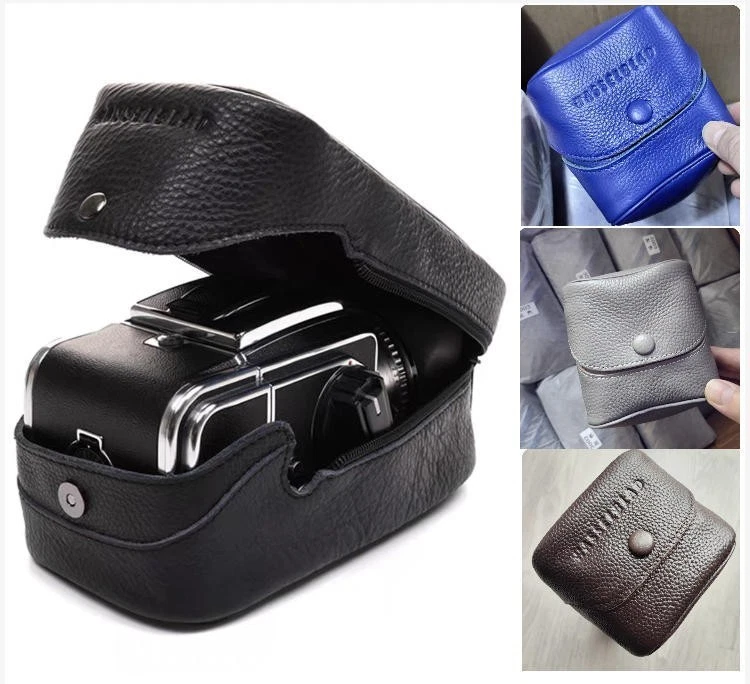 Sacoche Objectif Hasselblad En Cuir Noir - Étui Souple Original Suède