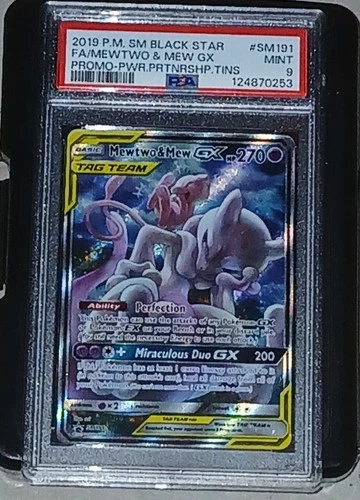 2019 Pokemon Mewtwo & Mew Tag Team Tin Promo #SM191 PSA MINT 9