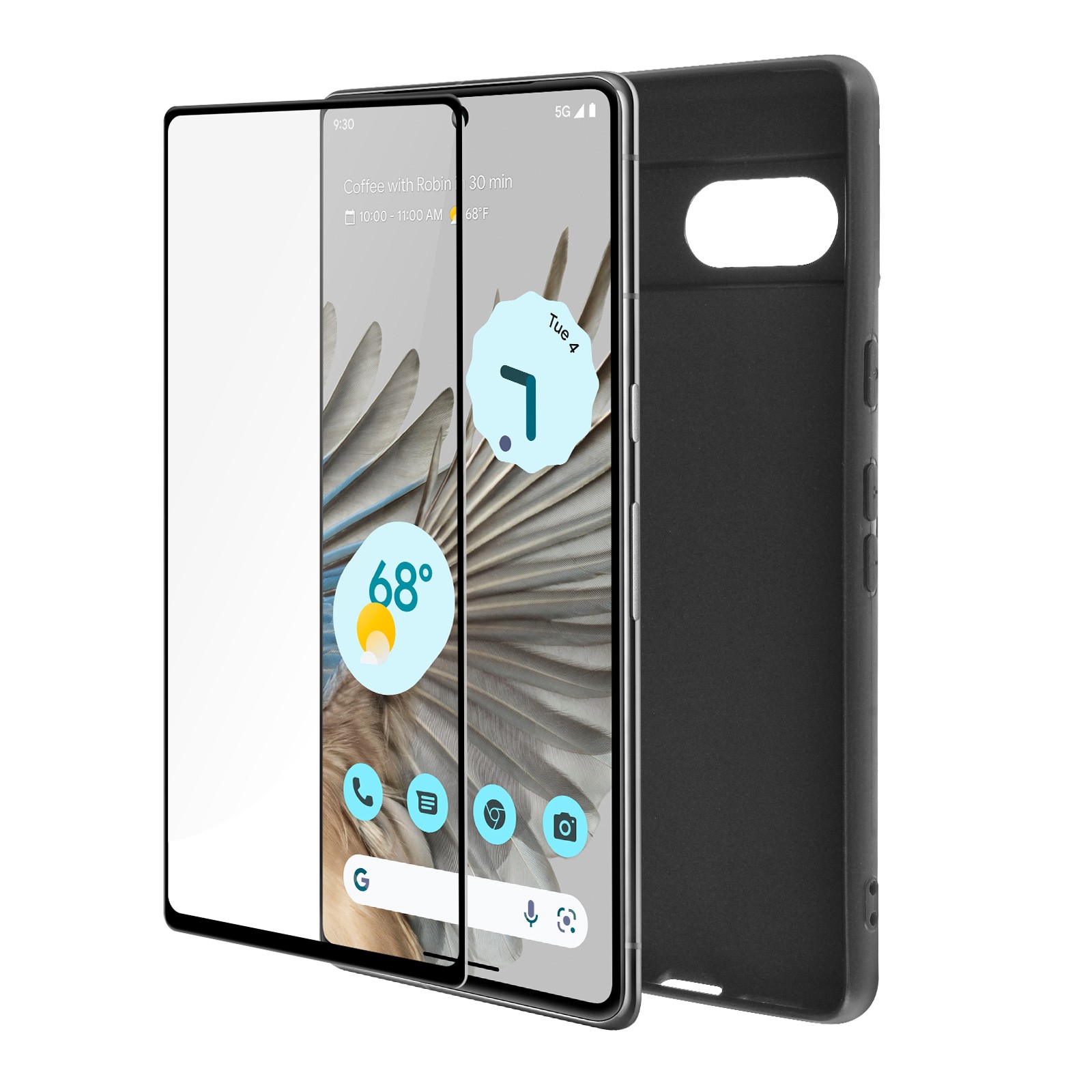 Kit protection 360 Google Pixel 7 : coque noire finition premium avec film protecteur