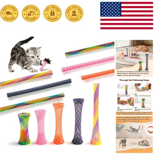 30 Fun Multi-Colored Spring Tube Toys for Cats - Perfect for Chasing ...