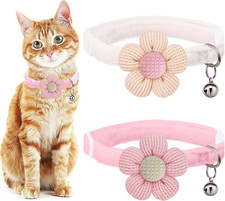 Breakaway Cat Collars with Bells, Kitten Collar for Girl Boy Adjustable Safety