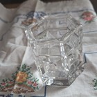 Rosenthal Clear Geometric Glass Candle Holder, Germany, Signed. Heavy — photo 3