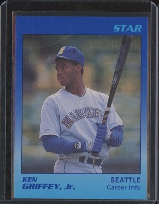 1989 Star Dark Blue/Light Blue White Back KEN GRIFFEY JR RC Rookie Card #3 BIN73
