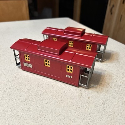 2 Lionel LLC Prewar O Gauge # 657 Red Metal Caboose Shell Only W/ Railings New