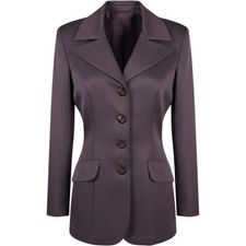 La Belle Fashions Plum Purple 4-Button Tailored Blazer Jacket Made in USA Sz M