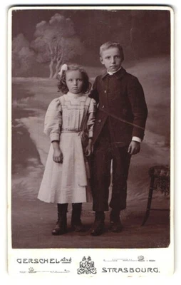Photo Gerschel, Strasbourg, Rue du Noyer, Zwei des enfants nebeneinander - Photo 1/2