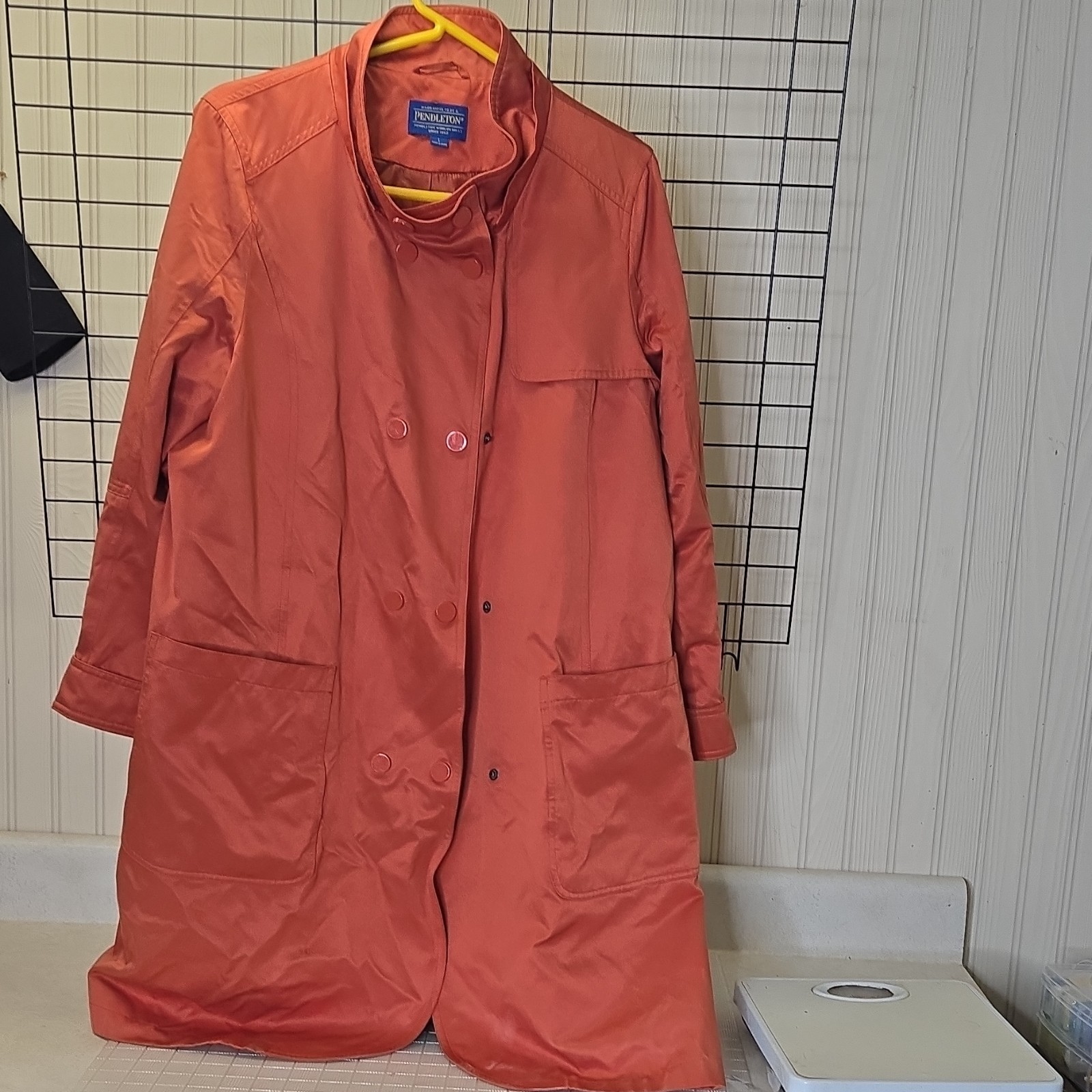 Pendleton Women's Orange Button Front Long Coat S… - image 3