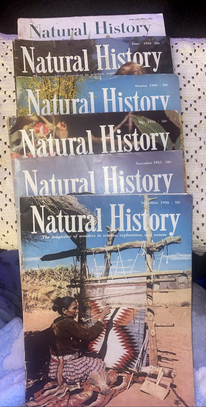 Vintage NATURAL HISTORY Magazine Lot of 6 Issues 1951-1956