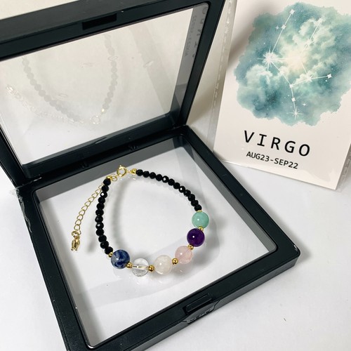 12 Constellation Sign Bracelet Handcrafted Natural Crystal Astrology Jewelry New - Picture 65 of 131