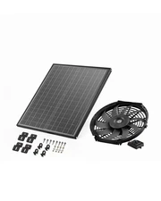 12" Solar Attic Fan 1300 CFM, Gable Mount Exhaust Fan w/ Thermostat, Black