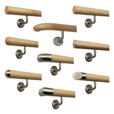 Poręcz sosnowa 30 cm do 5 m długości z jednego kawałka z uchwytem i końcówkami