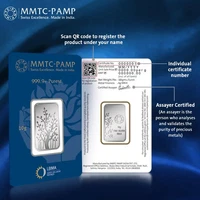 Lakshmi Ganesh 10 Grams Silver Bar, Diwali Pooja Item, Wedding Gift Bar, Hallm