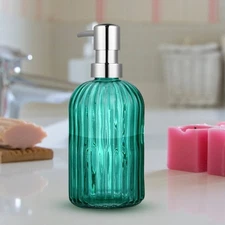 2 Pcs Hand Soap Dispenser Clear Pump Bottles Shampoo Storage Glass
