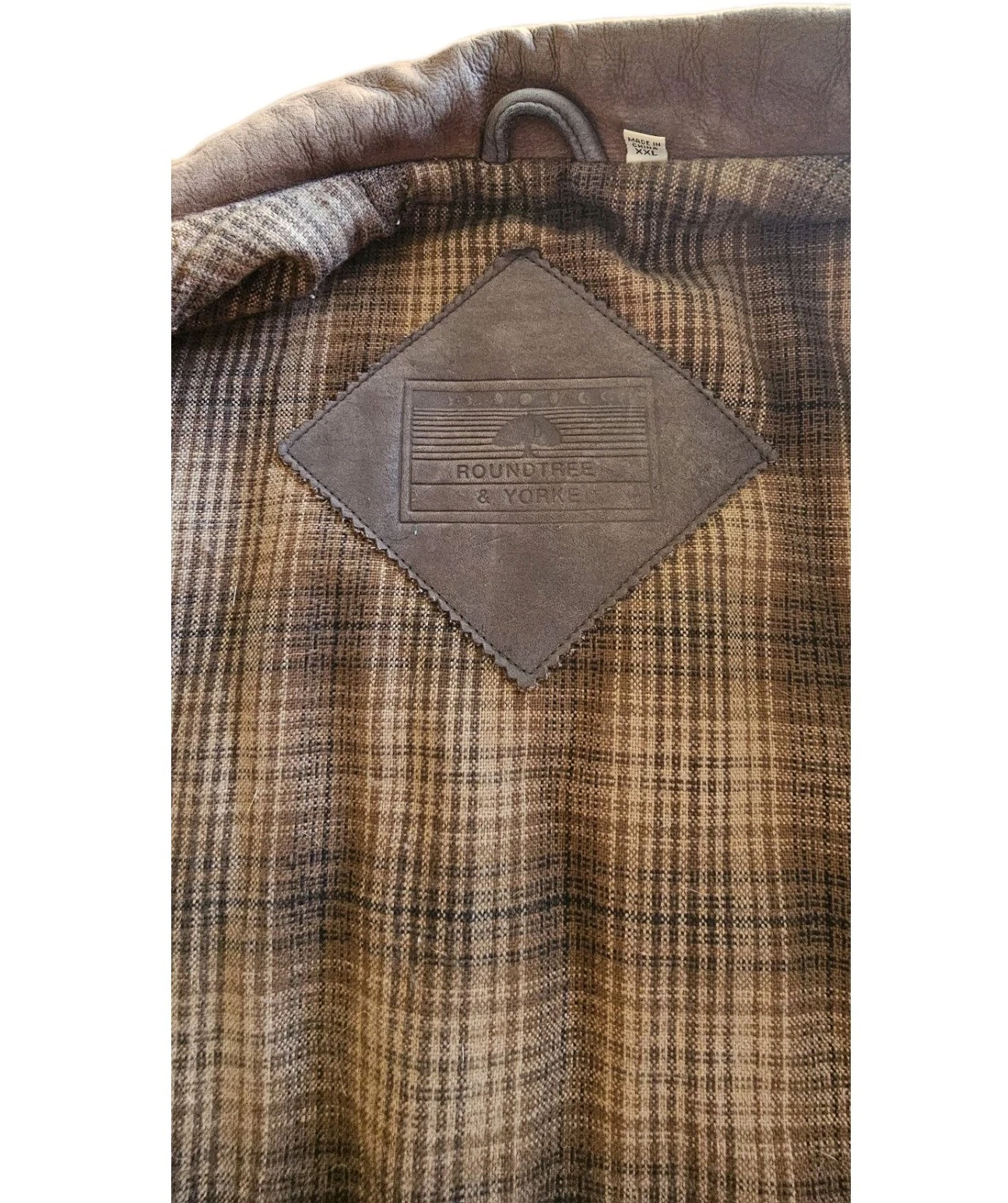 Vintage Roundtree & Yorke Mens XXL Brown Heavyweight Leather Zip-Up Coat!  image 10