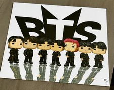 BTS Jin, Suga, J-Hope, RM, Jimin, V, and Jung Kook funko Style 18x24 Inch poster
